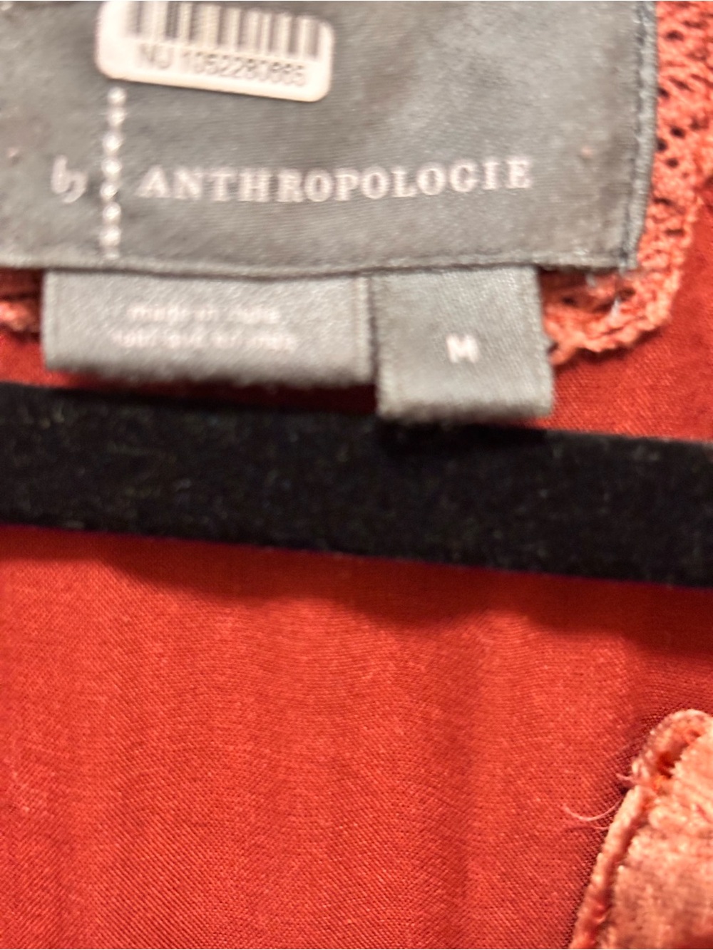 Anthropologie The Sumerset Velvet Edition Tiered Smock Auburn Size M - Picture 5 of 6